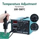 YIHUA 852D+ Rewark  Station  2in1 Soldering Hot Air Station, Powerful Air, 60W Soldering Iron