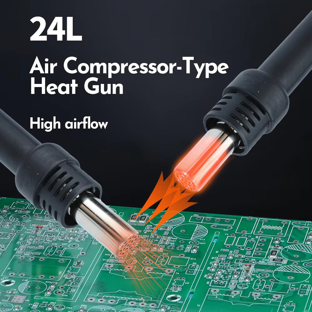 YIHUA 852D+ Rewark  Station  2in1 Soldering Hot Air Station, Powerful Air, 60W Soldering Iron
