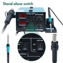 YIHUA 852D+ Rewark  Station  2in1 Soldering Hot Air Station, Powerful Air, 60W Soldering Iron