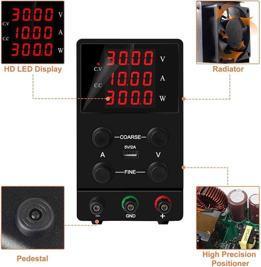 SPS 305 Adjustable Stabilized DC Power Supply 30V10A Digital Display Voltmeter