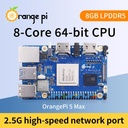 Orange Pi 5 Max 8GB RAM LPDDR5 Rockchip RK3588 Development Board, 8K Video Decoding 2.4GHz Frequency M.2 PCIE 2.5G LAN Wi-Fi 6E+BT 5.3/BLE Single Board Computer