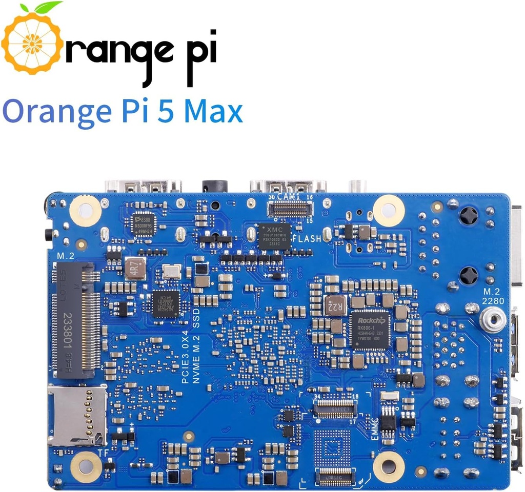 Orange Pi 5 Max 8GB RAM LPDDR5 Rockchip RK3588 Development Board, 8K Video Decoding 2.4GHz Frequency M.2 PCIE 2.5G LAN Wi-Fi 6E+BT 5.3/BLE Single Board Computer