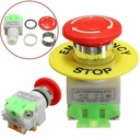 Red Mushroom Cap LAY37-11ZS 1NO 1NC DPST Emergency Stop Push Button Switch AC 660V 10A Switch