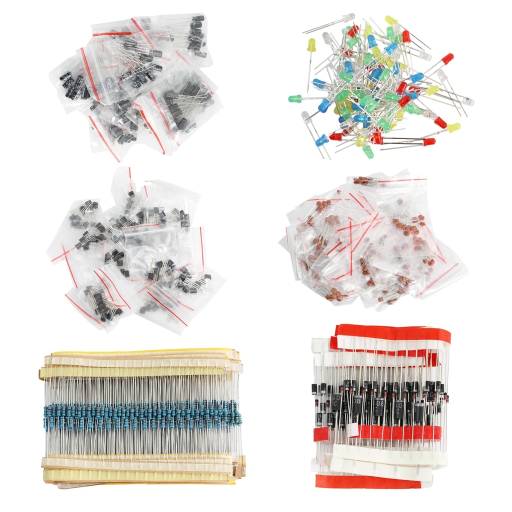 1400Pcs 6 Values Electronics Component Assortment Kit