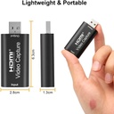 HDMI to USB 2.0 Video Capture Card 4K to 1080p 30fps Video Record DSLR Camcorder or PS4 Game DVD Camcorder