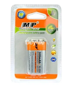 9V MP 300mAh rechargable Battery