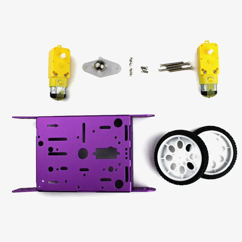 Purple 2WD Aluminum Smart Robot Car Chassis Kit DIY