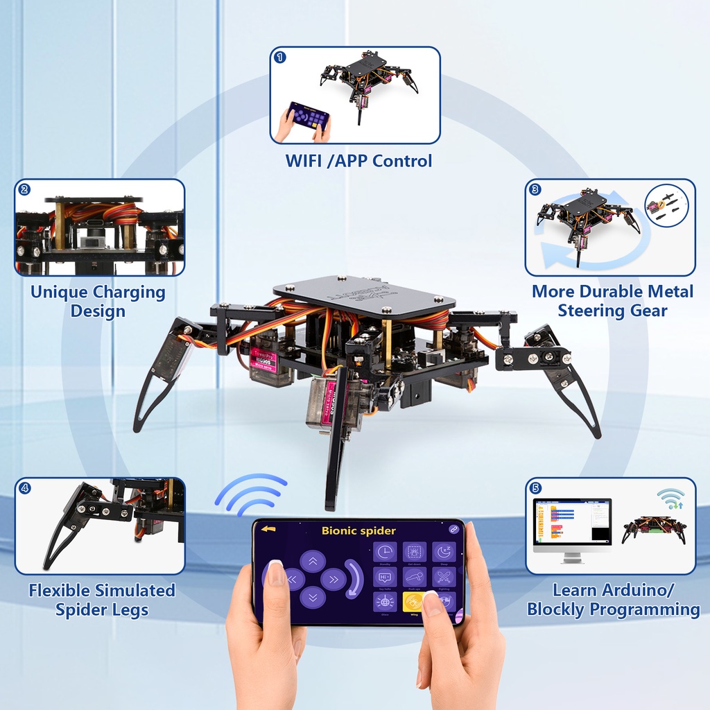 ACEBOTT  ESP8266 Quadruped Bionic Spider Robot Kit (without Battery)