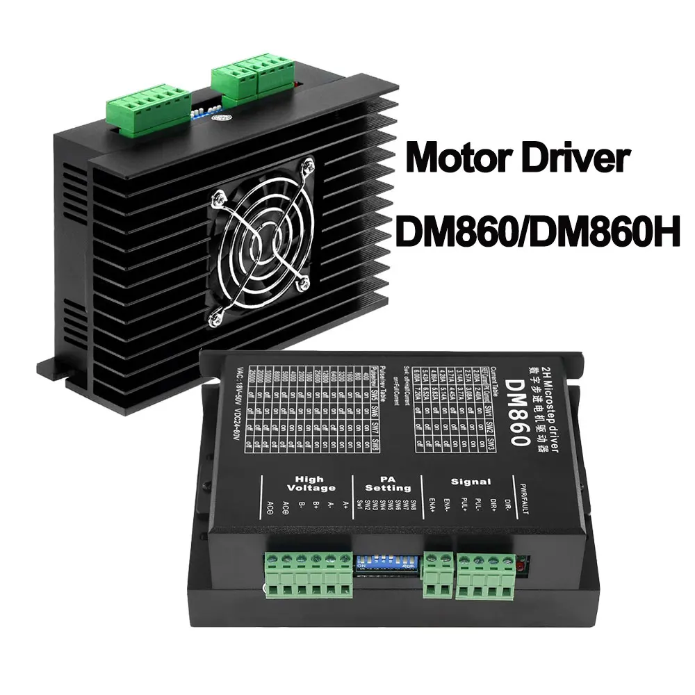 AC/DC24-80V DMA860H Micro Stepper Driver 2 Phase Step Motor Driver for Nema 34 Nema 42 Stepper Motor Controller Max 7.2A