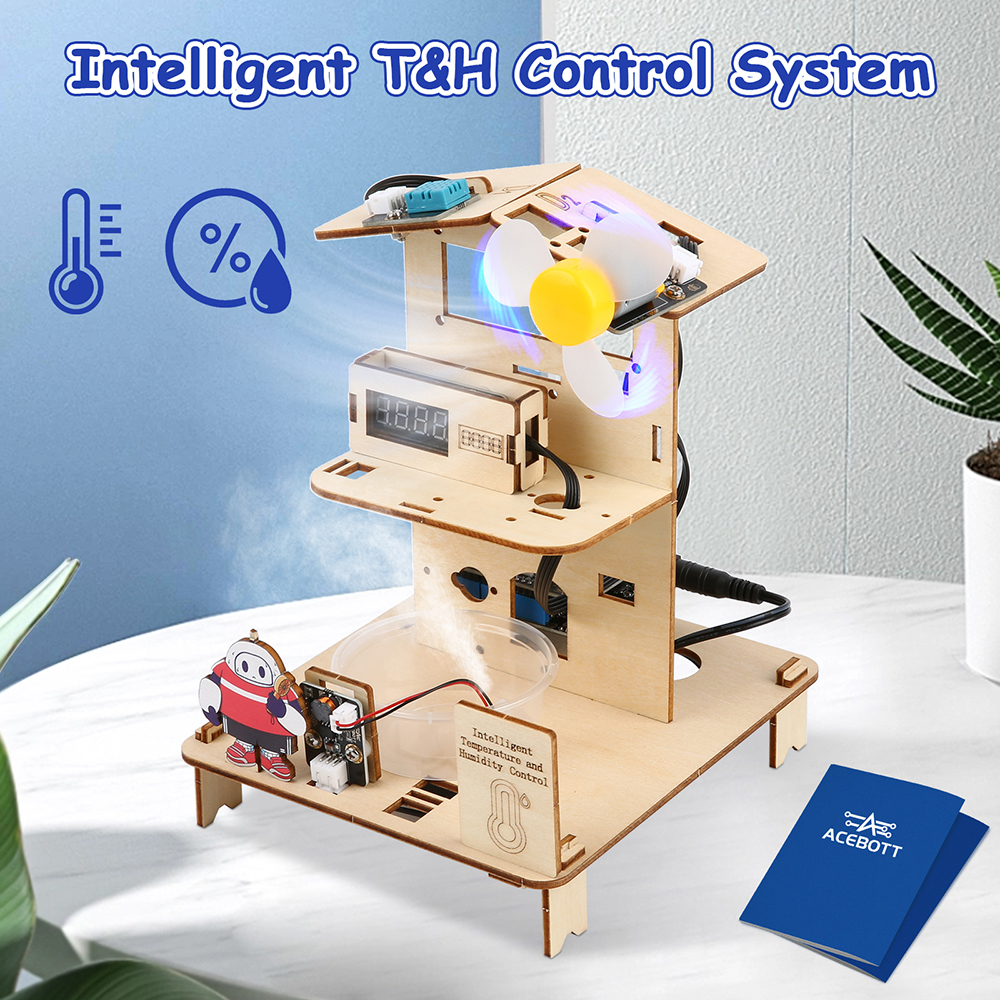 ACEBOTT QE023 ESP32 STEM School Smart Home Kit Education Solution Series with Teaching Resource for Arduino