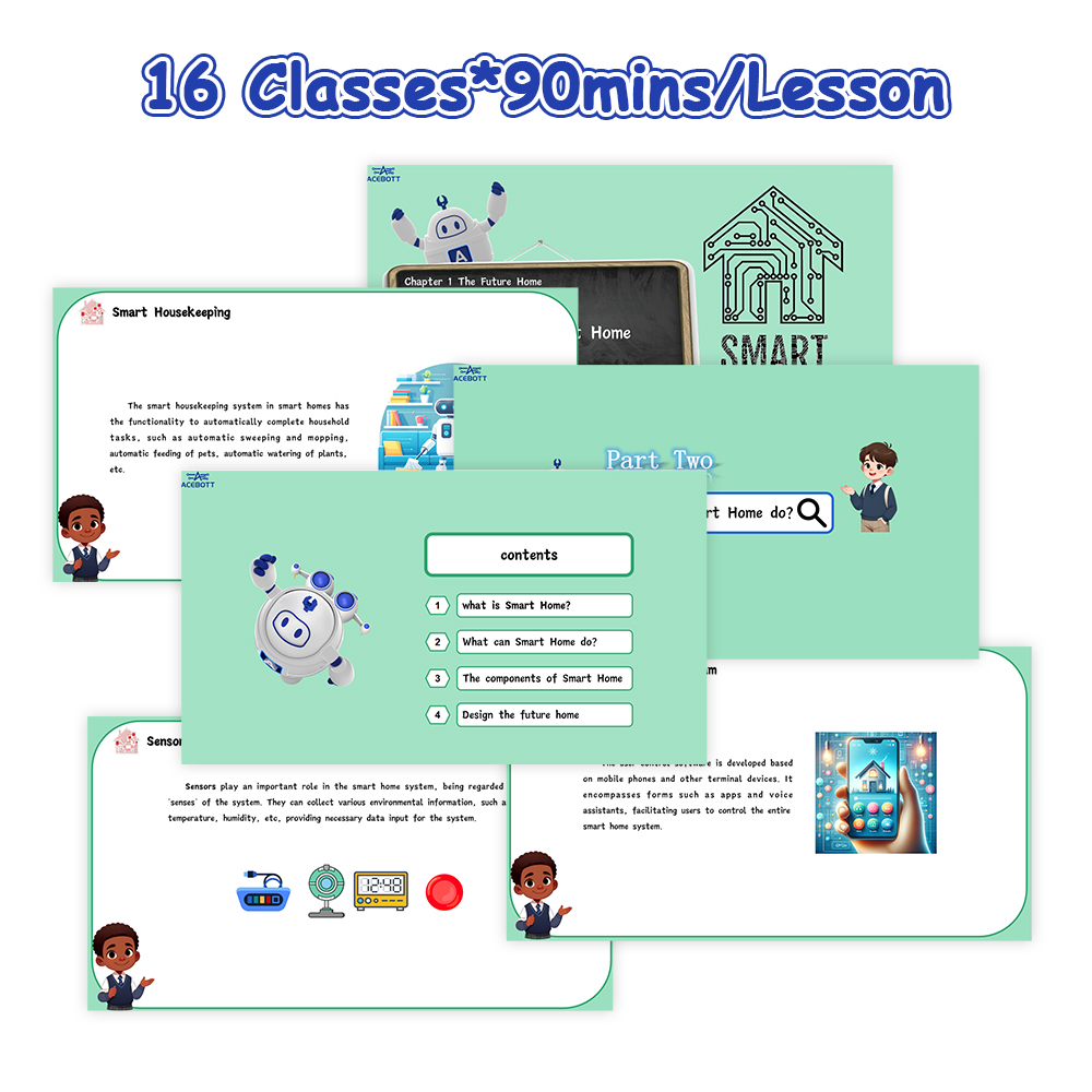 ACEBOTT QE023 ESP32 STEM School Smart Home Kit Education Solution Series with Teaching Resource for Arduino
