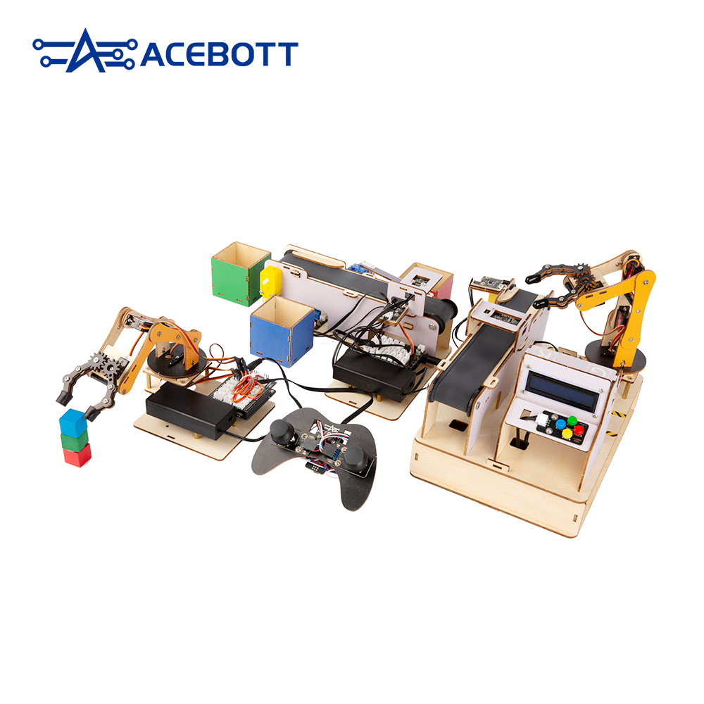 ESP32 Smart Factory Kit – Advanced Factory Education Kits for Teens : Smart Robotic Arm & Smart Sorting & Smart Warehourse
