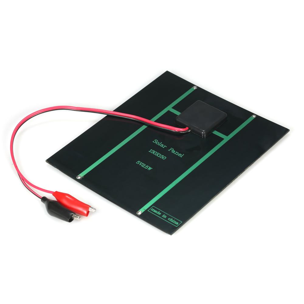 5V 2.5W Glue Drop Polycrystalline Solar Panel with Alligator Clips Size:130*150mm