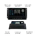 PWM 60A 12/24V Solar Charge Lamp Controller, Dual USB, LCD Display with Aluminum Plate