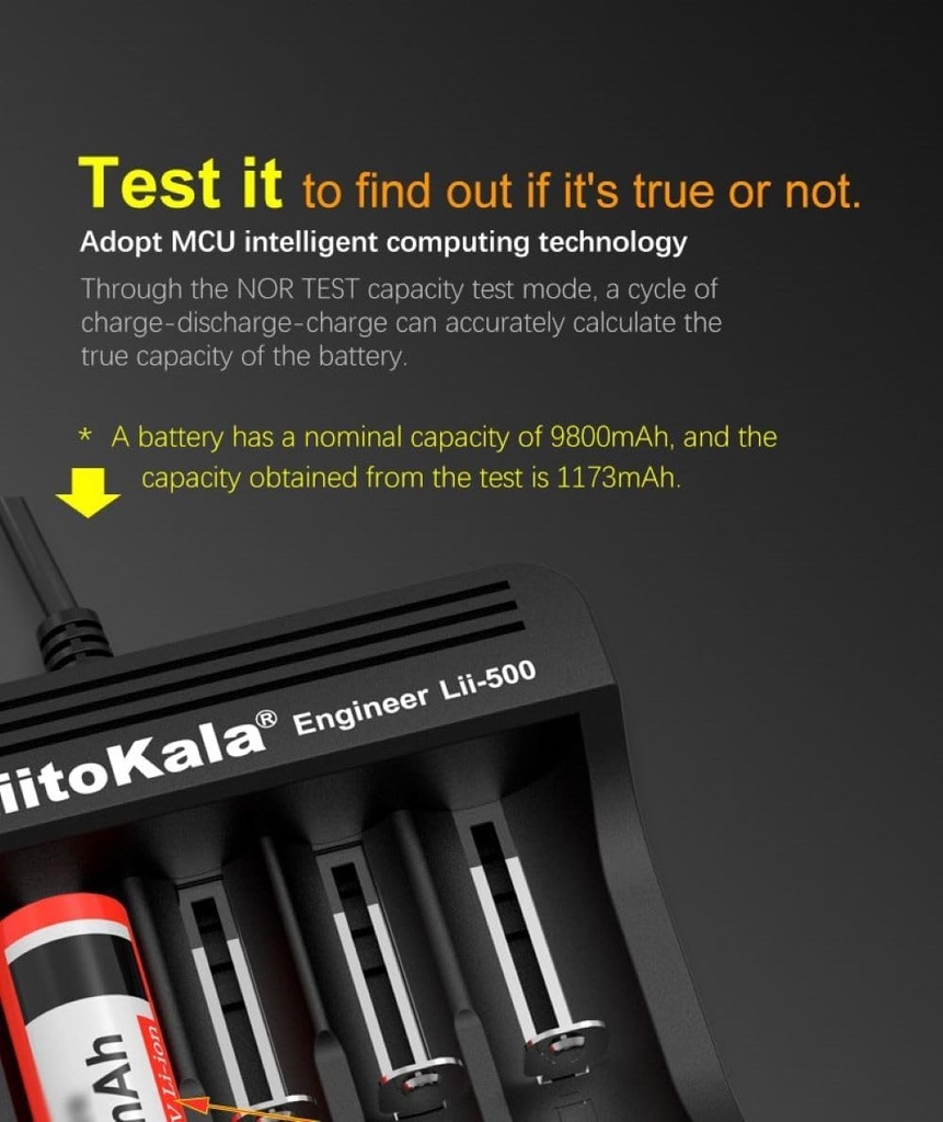 LiitoKala Lii-500 18650 Battery Charger Smart Universal Charger LCD Display for 26650 AA AAA Battery Touch Button LCD Display 