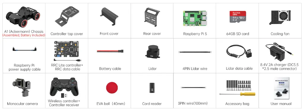 Hiwonder MentorPi A1 Raspberry Pi Robot Car – Ackerman Chassis, ROS2 AI Coding Robot with Large AI model ChatGPT, SLAM and Autonomous Driving 