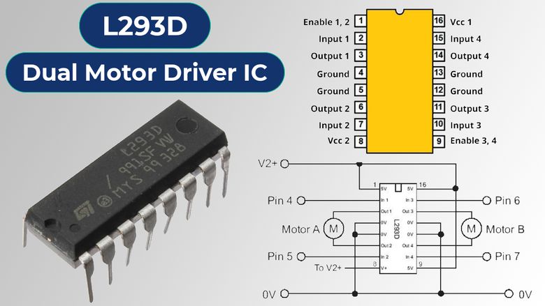 L293D Motor Controller Driver IC
