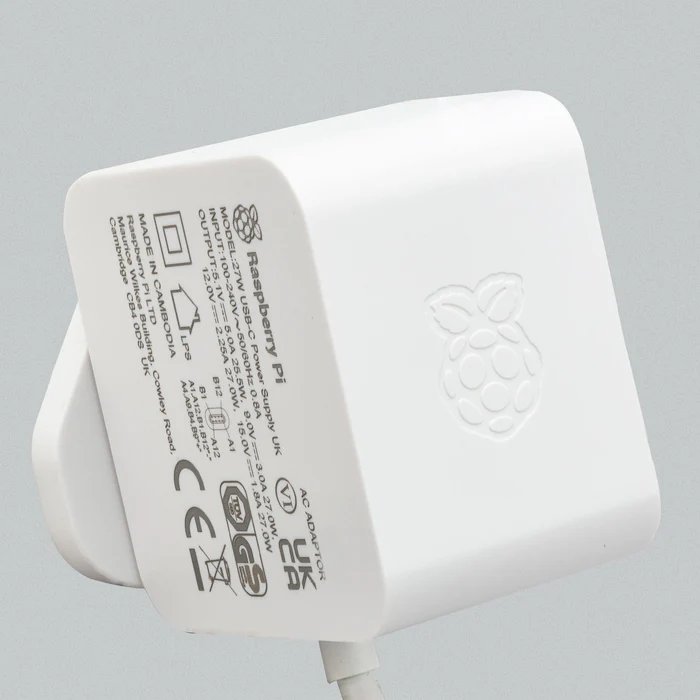 Original Raspberry Pi 5  Power Supply adapter  27W 5.1V 5A Type C White