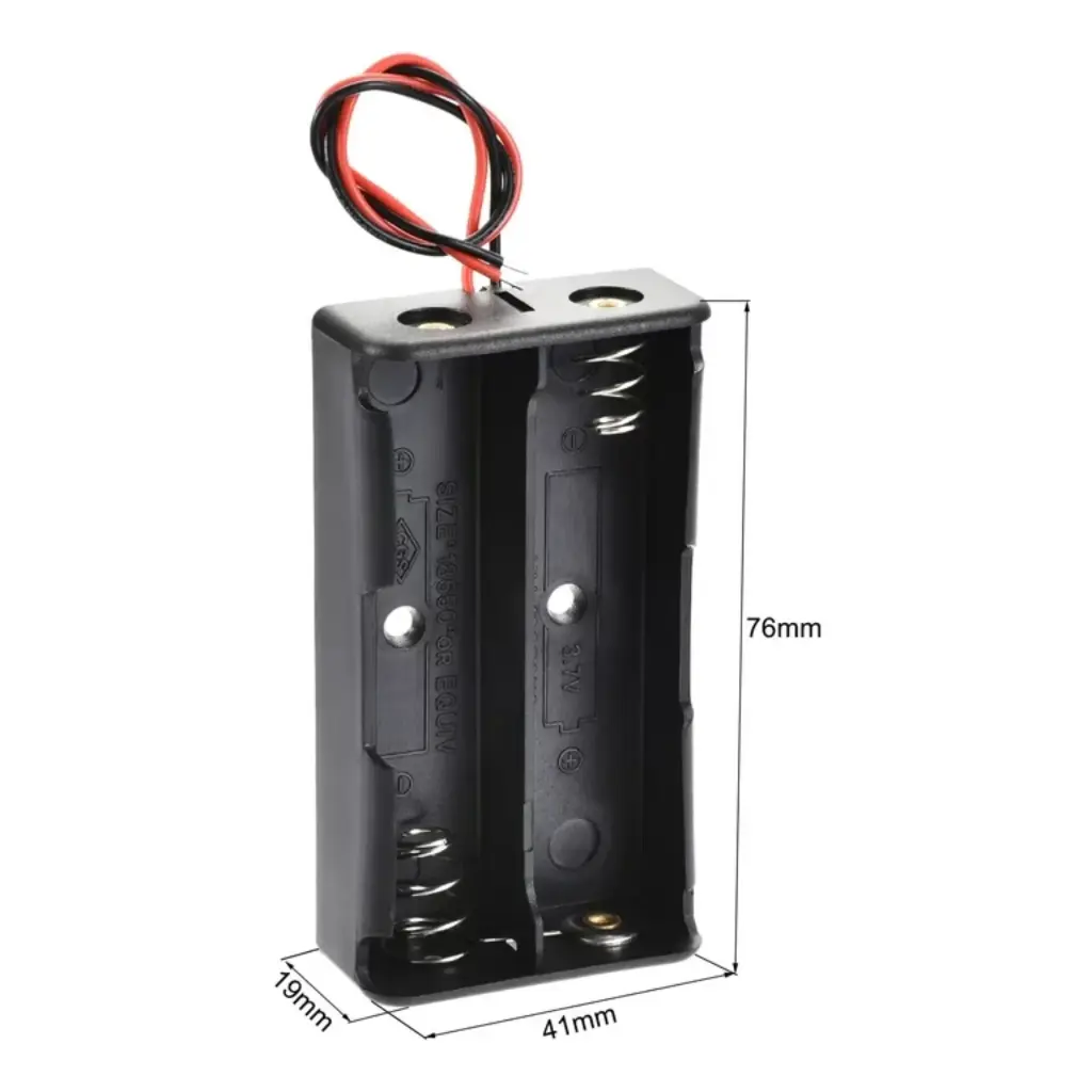 2 x 18650 Lithium Battery Cell Box, Without Cover