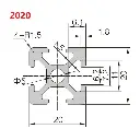 2020 Aluminum Profile Extrusion T-slot EU Linear Rail - 1000mm length 