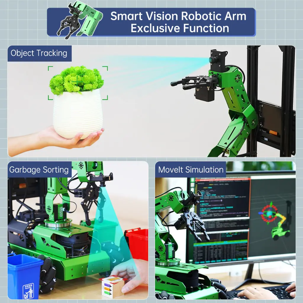 JetAuto Pro ROS1 ROS2 Robot Car with Vision Robotic Arm Powered by Jetson Nano Support SLAM Mapping/ Navigation/ Python