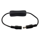 Inline ON-OFF Switch Black DC5.5 mm Male to Female Plug Extension (Length About 28CM)