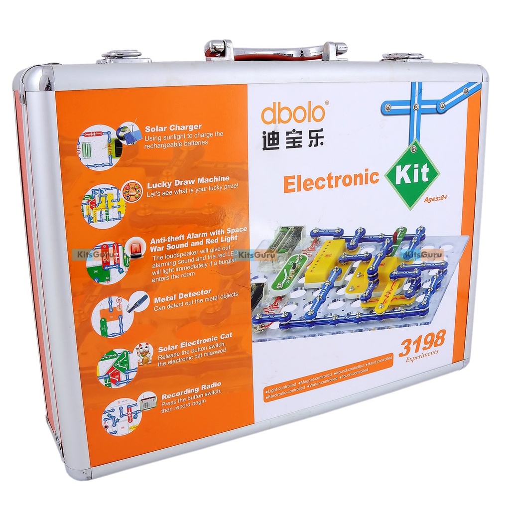 Educational Snapcircuit  Building blocks  Dbolo 3198 Delux Aluminium Case