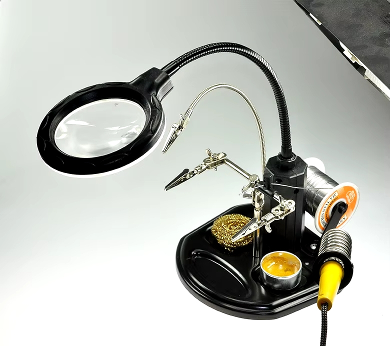 Soldering Helping Hand with LED Magnifier GLASS TE-802