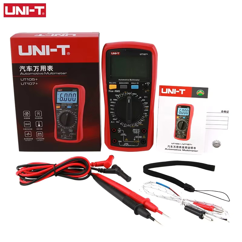 UNI-T UT107+ Automobile Multimeter High Precision True RMS Automobile Automatic Range Actual Value Digital Multimeter.