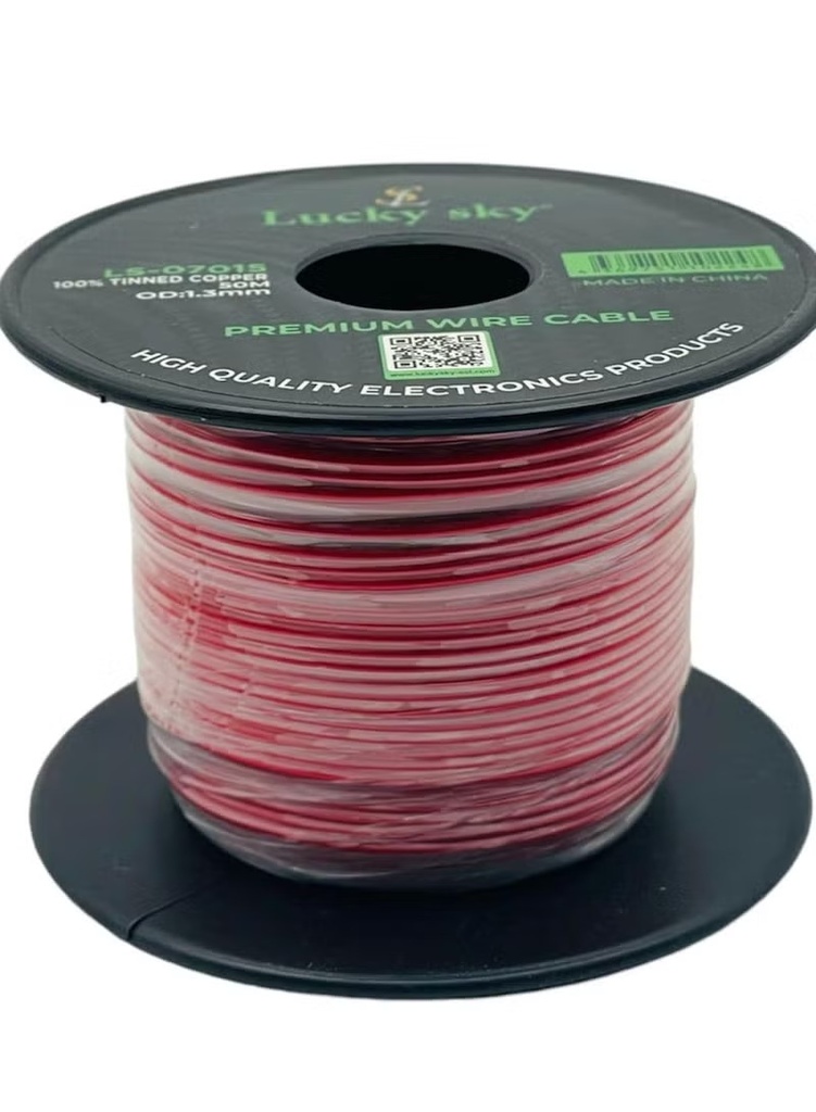 Hook Up Wire 26awg Wire Flexible Silicone Tinned Copper UL1007 Silicone Rubber Insulated Red Color 50M 164ft OD:-1.3mm Stranded Hook up Wire
