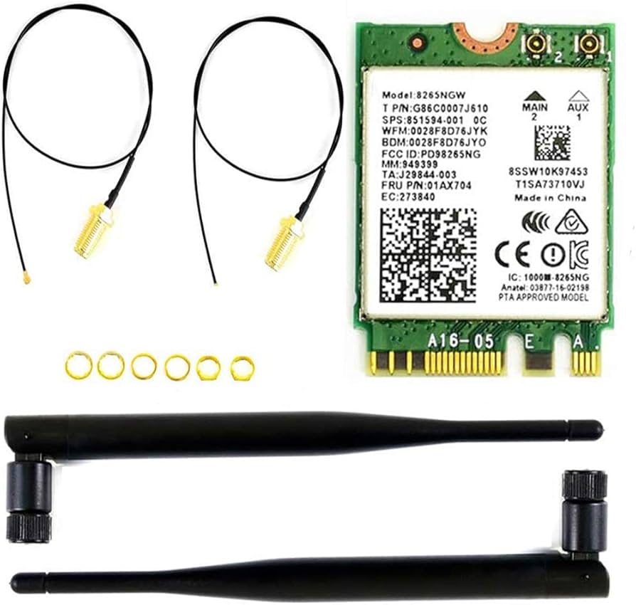 AC8265 Wireless NIC for Jetson Nano Included: 1.Wireless-AC8265 x1 2.Antenna x2 3.IPEX to SMA cable x2