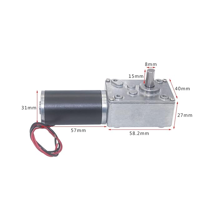 D8MM Shaft 5840-31ZY 24V 470RPM/MIN High Torque DC Worm Gear Reduction Motor