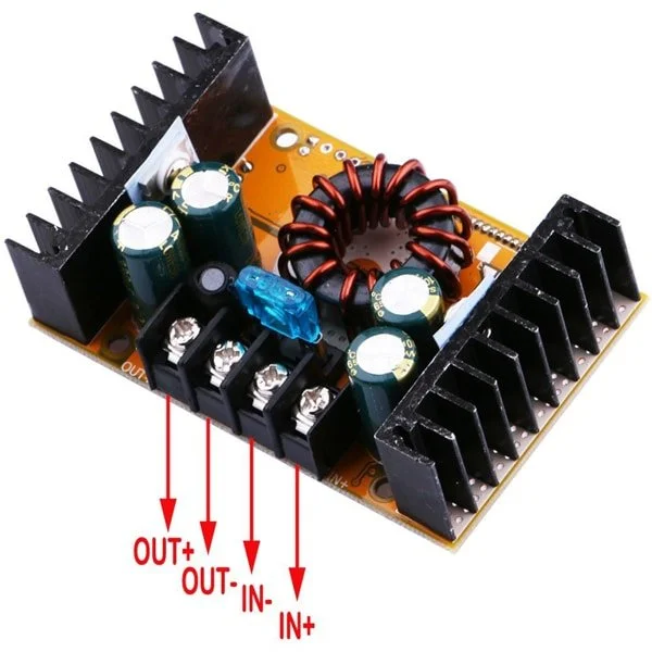 Dual Display 10A Power Adjustable Step-Down Constant-Voltage Constant-Current Power Module （Without Case） 