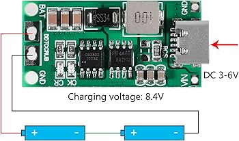2S 8.4V 4A 18650 Lithium Battery Charger Module Type C