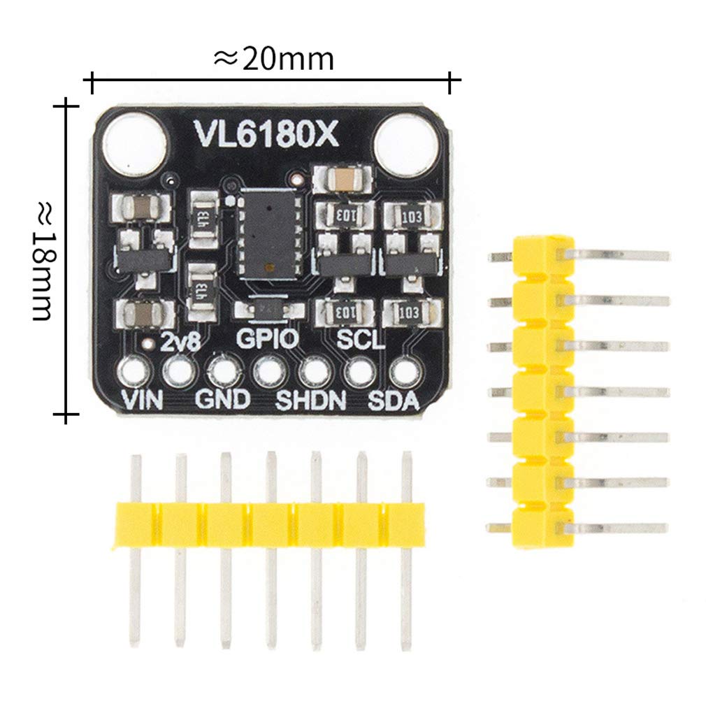 VL6180X 3.3V/5V Ranging and Ambient Light Sensor Board Black