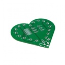 5V USB DIY Colorful LED Kit Heart Shape Light Control Kit Green PCB+USB Cable