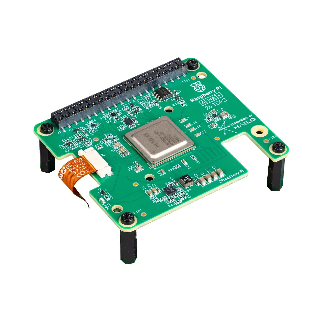 Raspberry Pi AI HAT+ Add-On Board for Raspberry Pi 5 Boards, 26TOPS, with Built-In Hailo AI Accelerator