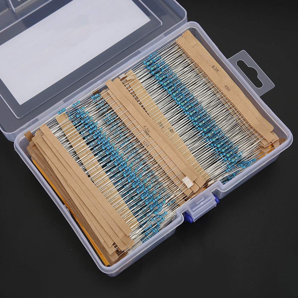 2600PCS 1/4W 1%130 Kinds Each Value 20pcs Metal film Resistors Kit （Plastic Box）