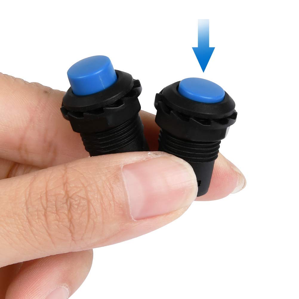 Blue DS-428 12MM 2PIN Self-Locking ON-OFF Push Button Switch