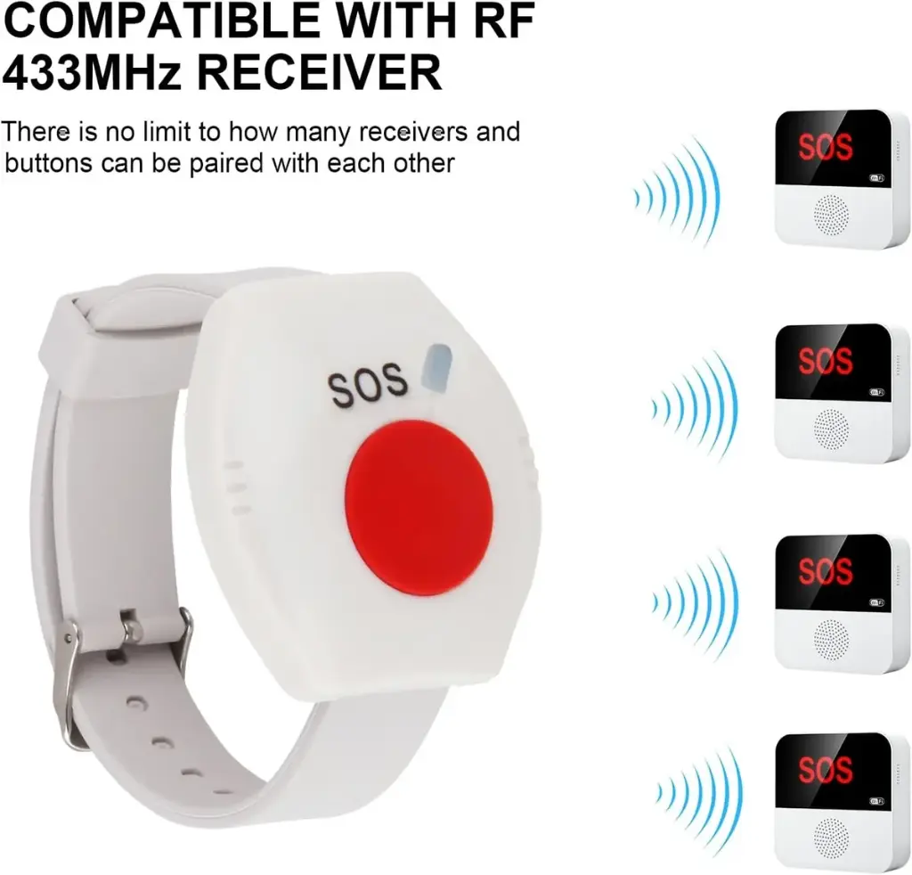 Wireless SOS Emergency Wrist Wristband Panic Button 433MHz Alarm Sensor