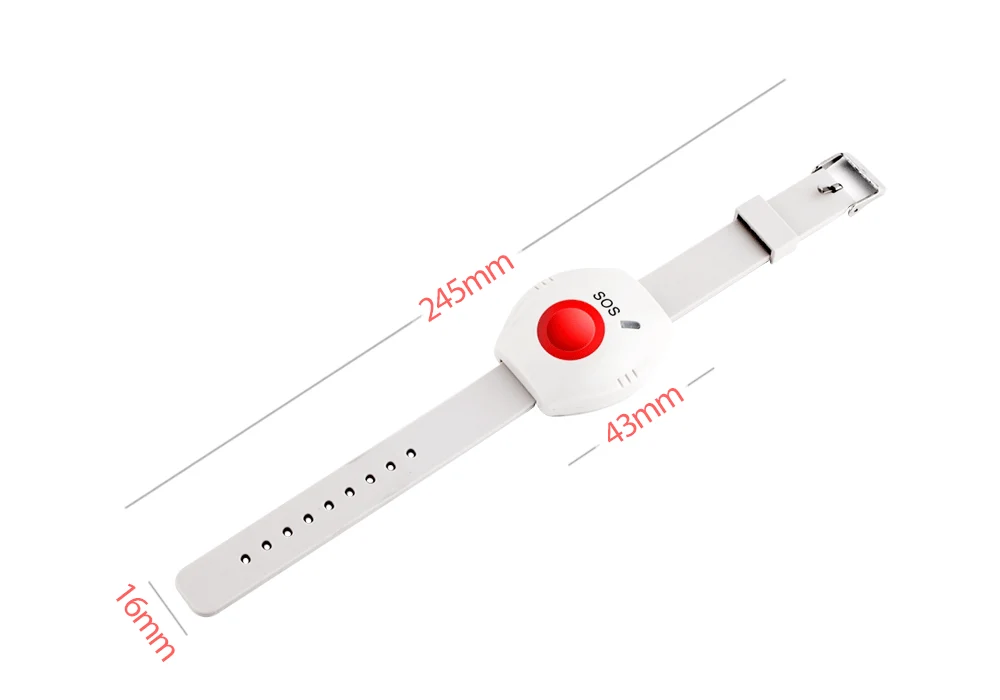 Wireless SOS Emergency Wrist Wristband Panic Button 433MHz Alarm Sensor
