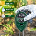 Three-Way Soil Meter For Moisture, Light and PH Testing