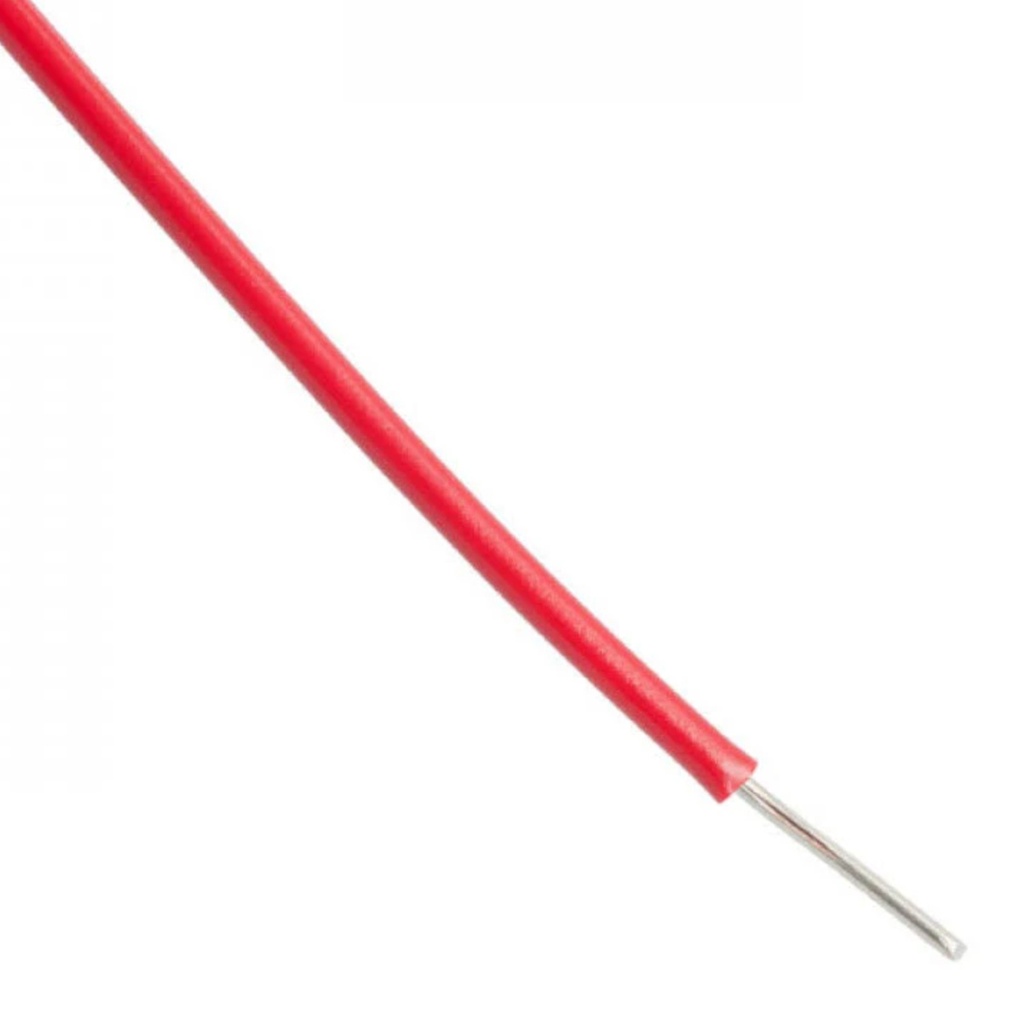  Hookup Solid Core Wire  single core 1/0.6m TC + PVC OD 1.25MM RED