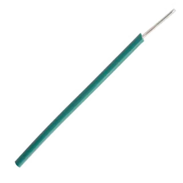  Hookup Solid Core Wire 1/0.6m TC + PVC OD 1.25MM GREEN - Roll of 100 M
