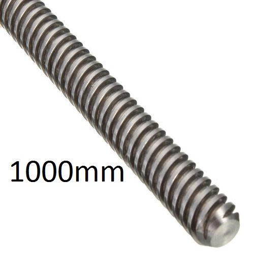 Threaded Guide Lead Screw, pitch 2mm , Length 1 Meter