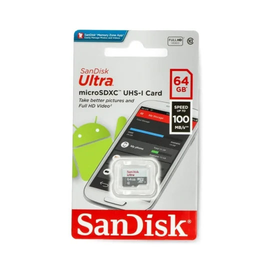 SanDisk SD Card Ultra 64GB Class10 100MB/s 