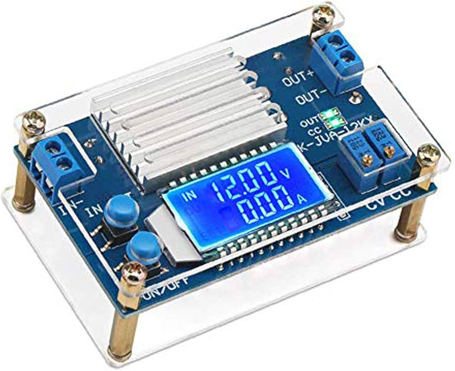 DC-DC 0-32V 12A  Buck Converter , Display, Adjustable Voltage Step Down Power,（With Case）