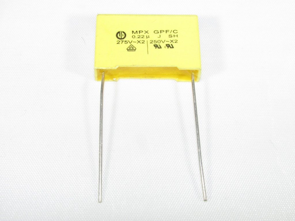 0.22uF 250V Metallised Polypropylene X2 Style Capacitor