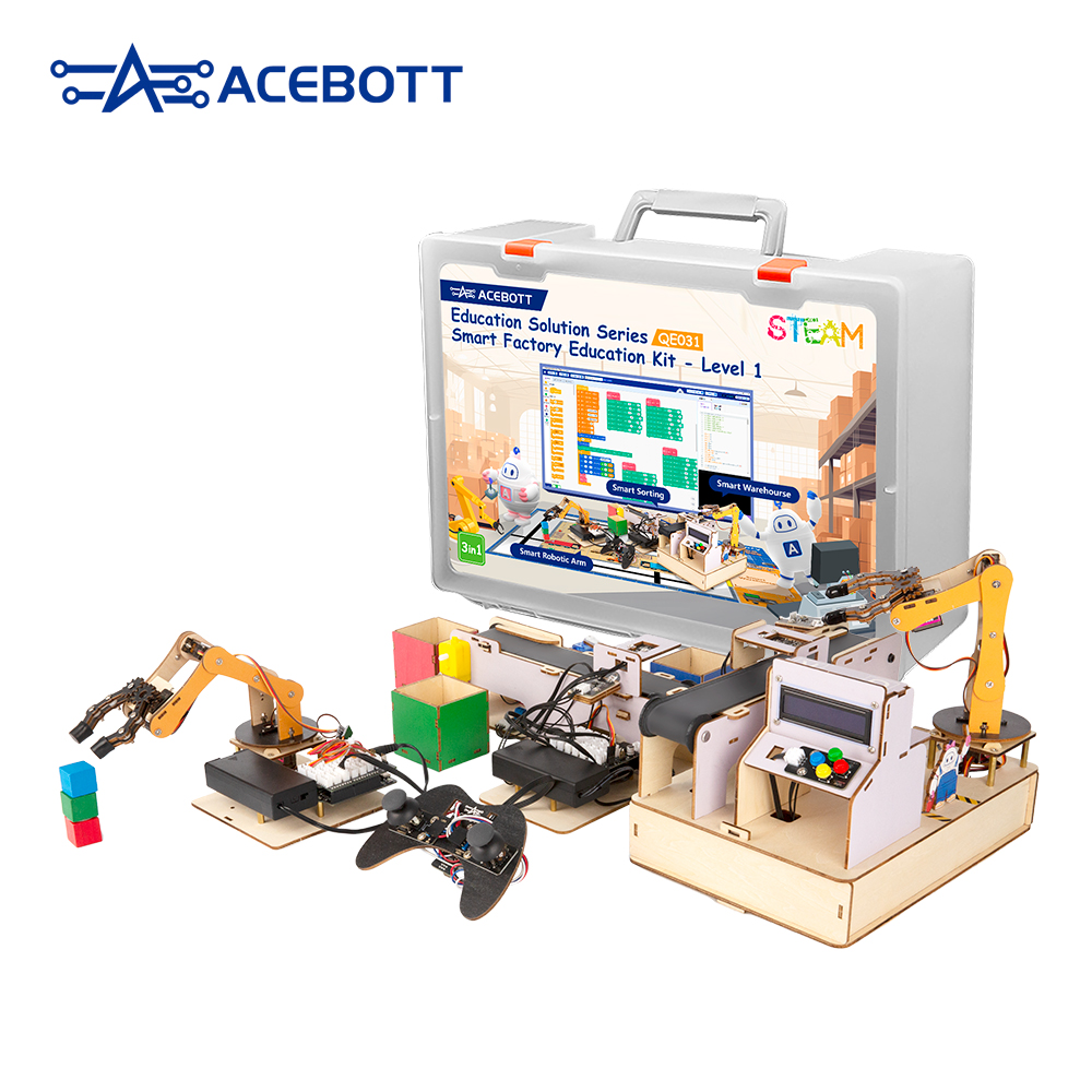 ESP32 Smart Factory Kit – Advanced Factory Education Kits for Teens : Smart Robotic Arm & Smart Sorting & Smart Warehourse