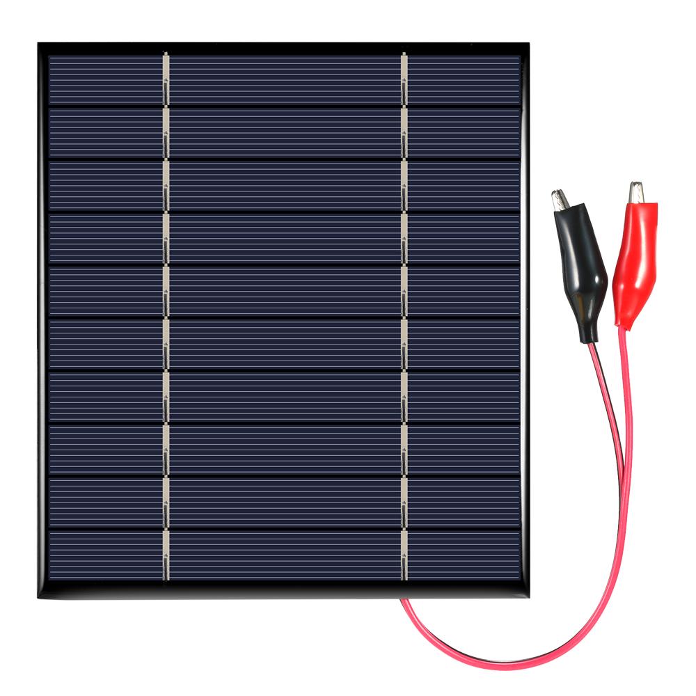5V 2.5W Glue Drop Polycrystalline Solar Panel with Alligator Clips Size:130*150mm